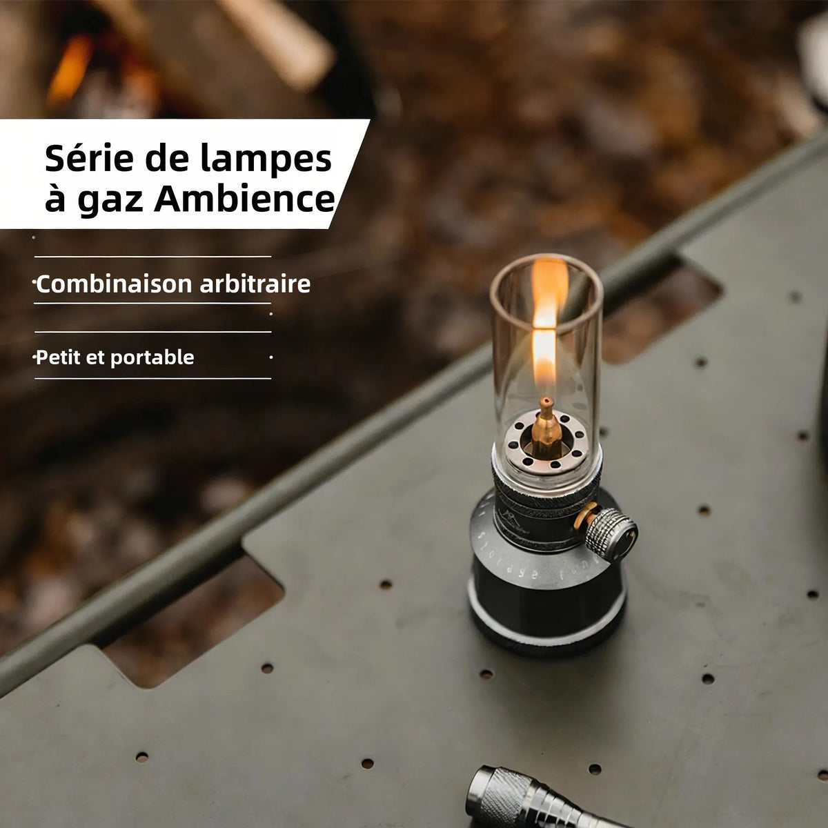 lampe gaz camping verre transparent moderne petite taille cartouche gaz instructions