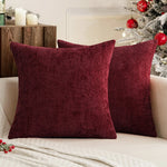 housse coussin carré bleu marine chenille polyester moderne zip blanc