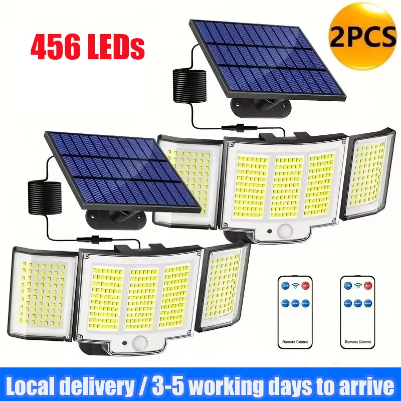 projecteurs solaires led détecteur mouvement ip65 deux pièces moderne extérieur camping jardin garage trois
