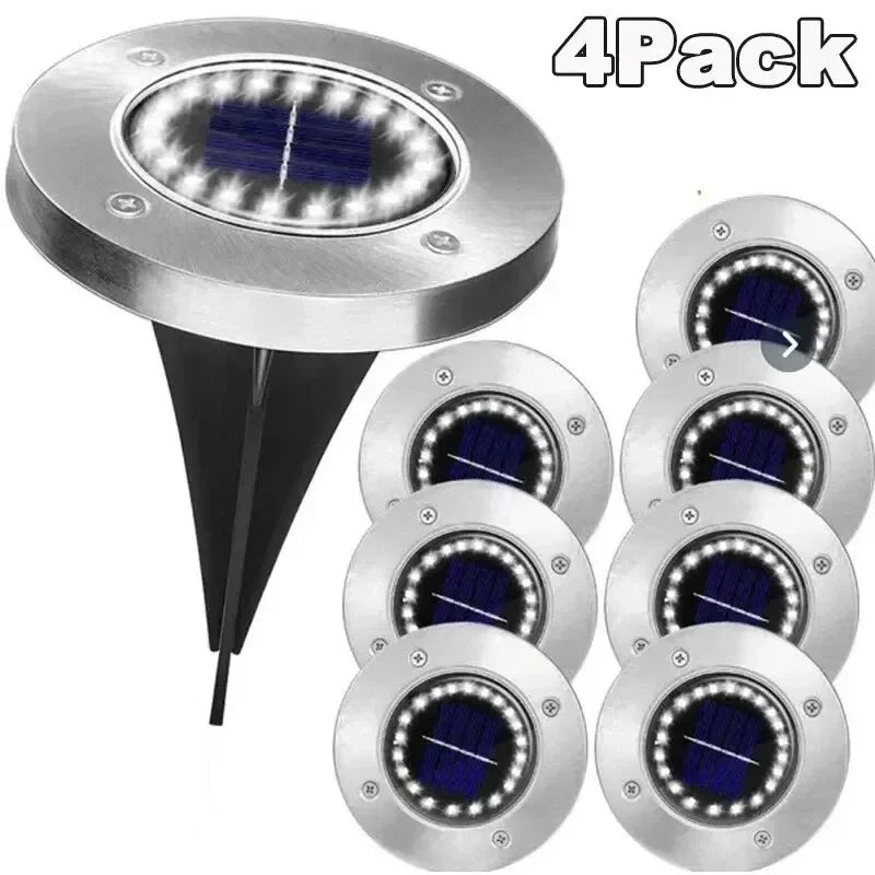 lampe solaire paysagère argentée led moderne pièces jardin extérieur fixations vis inclusées
