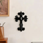 décoration murale croix résine noire blanche classique baroque sculptural chambre salon
