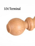 boucles rideau bois naturel clair foncé finition lisse classique vis support terminal