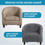 Housse fauteuil velours gris ajustable salon moderne extérieur intérieur machine laver