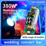 lampe faisceau 300w vert noir jaune imprimé conducteurs dorés électronique scènes professionnelles dj