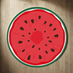 tapis rond moderne pastèque géométrique polyester lavable rouge vert blanc chambre maison salonextérieurhôtel