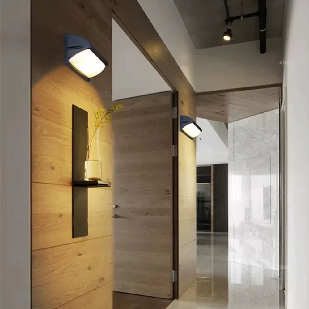 lampes murales led modernes noir blanc marron clair extérieur intérieur blanc froid blanc chaud