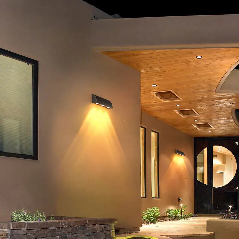 applique murale moderne led lumières noir étanche ip65 aluminium oeilletsextérieur
