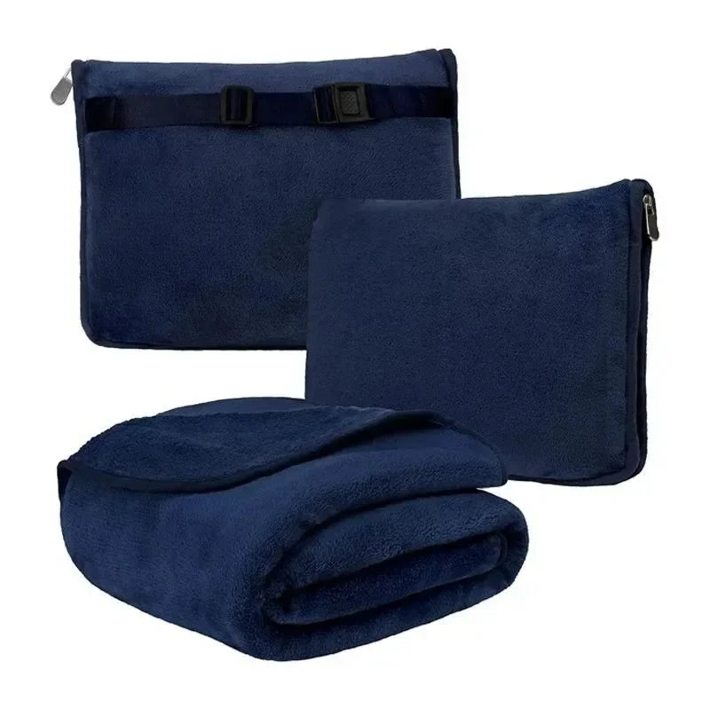 couverture velours corail portable anti boulochage voyage pique nique sac rangement gris compact