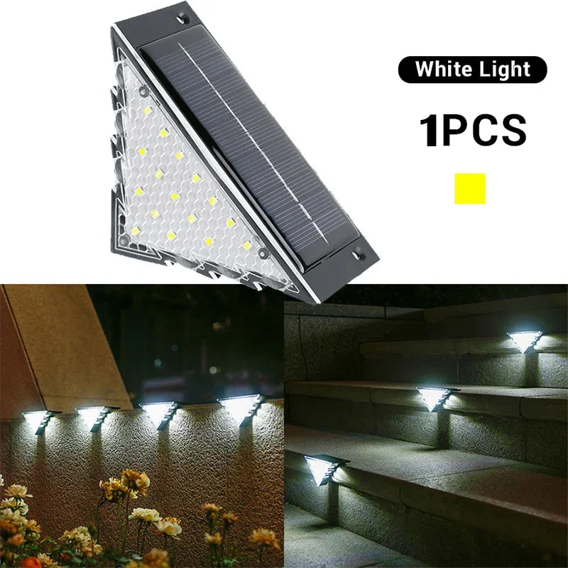 lampe solaire escalier 22 led lumière extérieure étanche ip67 antivol noir moderne adhésif