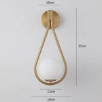 lampe murale moderne or noir goutte verre métal chambre entrée 249lm 90260v