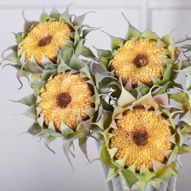 fleurs artificielles tournesols jaunes vert bruns réalistes intérieures mariage anniversaire