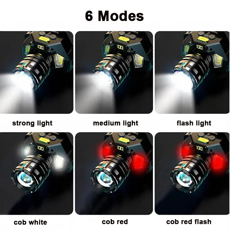 lampe torche led rechargeable noir bleu vert certifiée rohs moderne robuste zoom externeextérieur