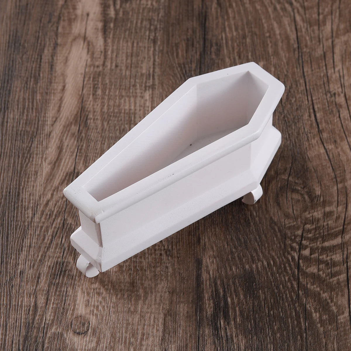 cache pot rectangulaire noir blanc epoxy classique pieds plantes vertes