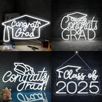 néon lumineux Congrats Grad moderne blanc inscription diplôme accessoire décoration USB powered