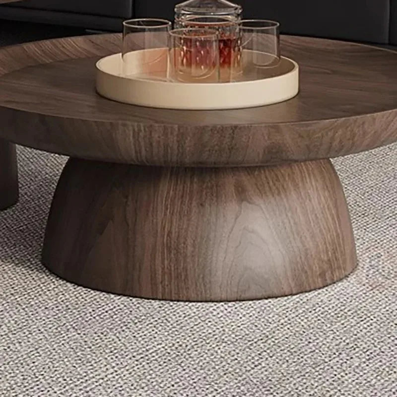 table basse ronde moderne minimaliste bois naturel salon grande petite