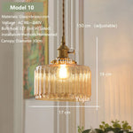 suspension lumineuse vintage transparente relief doré éclairage rétro chambre salon