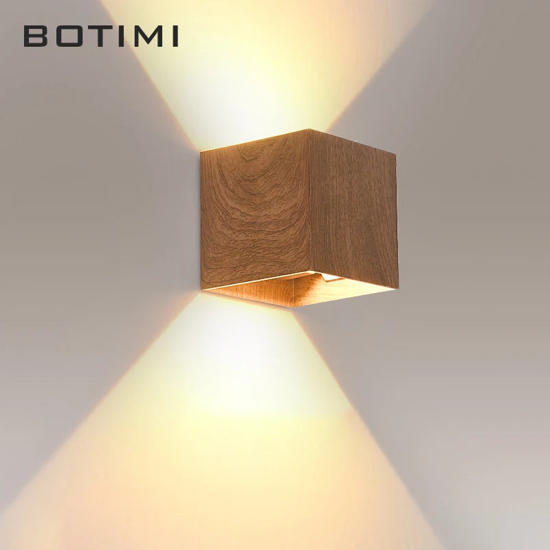 lampe murale moderne bois naturel marron clair éclairage quotidien chambre entrée étude interrupteur bouton