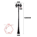 lampadaire classique or noir deux têtes éclairage extérieur ip55 led