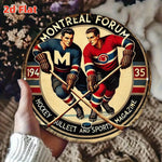 décoration murale plaque métallique vintage illustration rétro support métallique couleur rouge blanc bleu