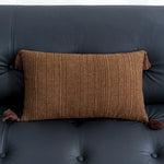 housse coussin polyester géométrique beige marron nordique contemporain adhésif tassel decoration intérieur voiture
