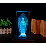 statue bouddha éclairée relief floral base leds plantes livres blanc multicolore