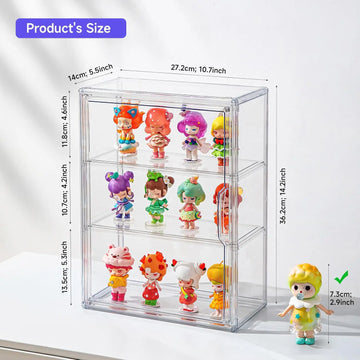 boîte rangement transparente moderne aimants réutilisable plastique sans BPA figurines colorées organisation jouets minimaliste
