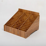 boîte rangement bois naturelle moderne grilles divisées bijoux accessoires rose marron minimaliste