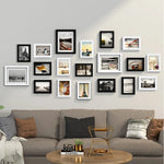 cadres photo bois modernes blancs noirs verre transparent clips inclusion minimaliste mur