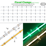ruban led jaune clips câbles moderne transparent 8mm ip20 ip65 led cob 2835 smd