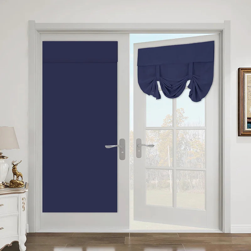 rideaux porte coulissante occultants gris foncé tissu uni moderne sans perçage adaptable fenetre française