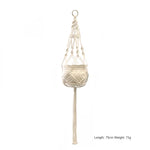 support plante suspendue macramé blanc artisanal anneaux métalliques pot inclusion 90cm 105cm 155cm