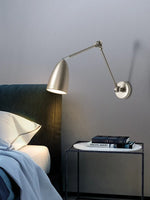 lampe murale moderne réglable led nickel blanc noir opaque fixée 23cm 15.5cm