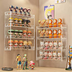 présentoir mural multifonctionnel clips fixation mur transparent figurines animées divers articles rangement couleurs modernes