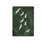 tableau toile oiseau blanc fond vert foncé beige clair moderne salon dortoir