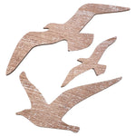 décoration murale oiseaux vol marron clair bois naturel silhouette simplifiée adhésif nautique maison côtier