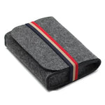 Sac ordinateur portable gris tissu doux moderne chargeurs adaptateurs câbles USB SSD HDD