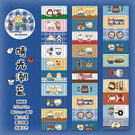 sticker autocollant kawaii dessins animés géométriques multicolores scrapbooking diy journal craft fournitures