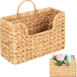 panier tissé main fibre végétale naturelle rustique élégant anneau métallique magazines tasses fleurs artificielles