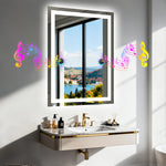 miroir lumineux moderne noir blanc gris notes musicales géométriques led bluetooth variable minimaliste