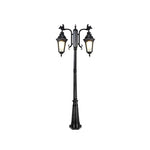 lampe rue extérieure led verre opalin classique ornements métalliques deux lampes ip65 flux lumineux