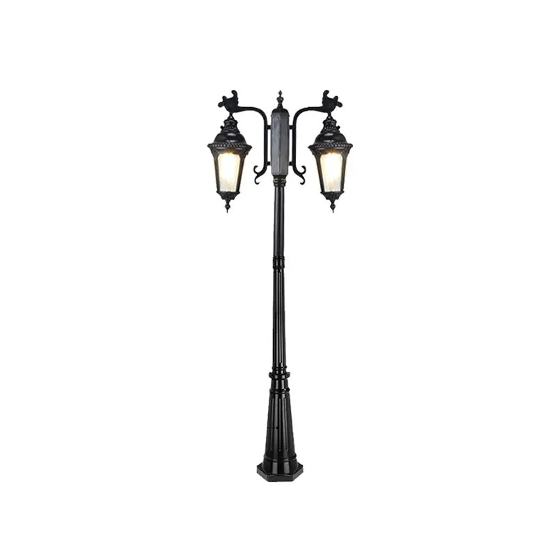 lampe rue extérieure led verre opalin classique ornements métalliques deux lampes ip65 flux lumineux