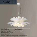 lampe suspendue moderne fleur stylisée blanc opacité chambre salle manger led dia40cm dia50cm dia60cm