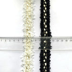 rubans frangés dorés blancs noirs 100 polyester largeur 3cm longueur 2mètres mariage décoration élégante