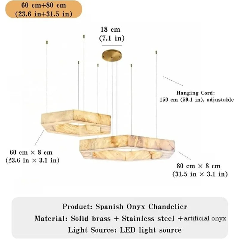 luminaire suspension moderne marbre beige géométrique salon salle manger décoration intérieur luxe