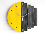 horloge murale bois abstraite moderne visage unique fixations sans tic tac