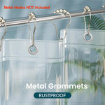 rideau douche moderne transparent rayures verticales aimants anneaux métalliques opaques 120x200cm
