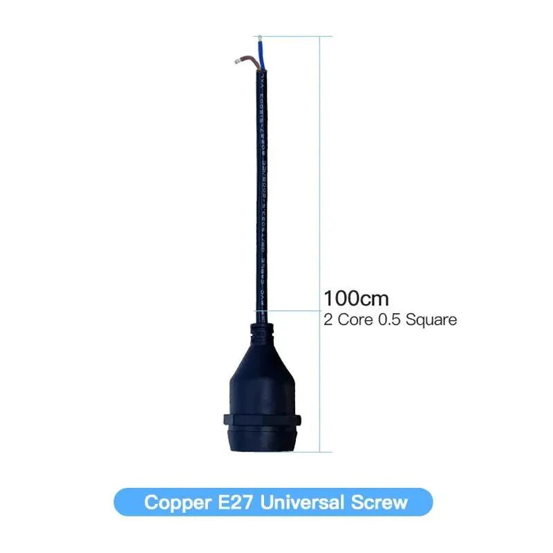 support lampe e27 fil led étanche ip67 20cm 30cm 50cm 100cm 200cm adhésif noir