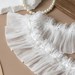 ruban dentelle vintage blanc noir fronces élégant soirée décoration couture 1mètre