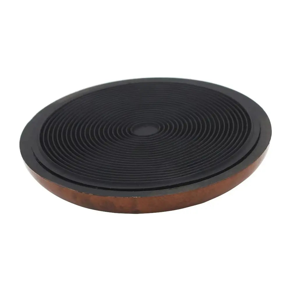disques decoratifs insert metallique noir marron nuances carbone aspect bois vintage