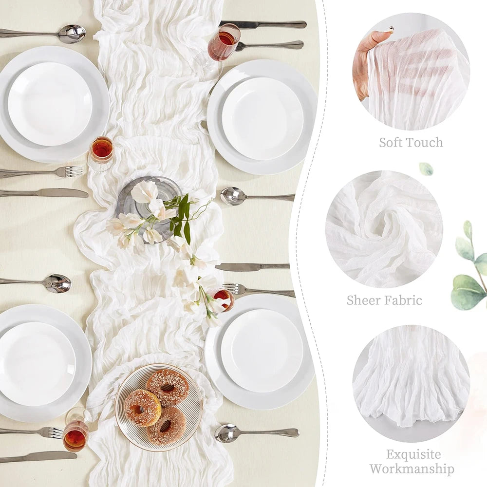 nappes décoratives table vert olive beige blanc plissées effet texturé rustiqueétalementsemi transparentDecorationChampêtre